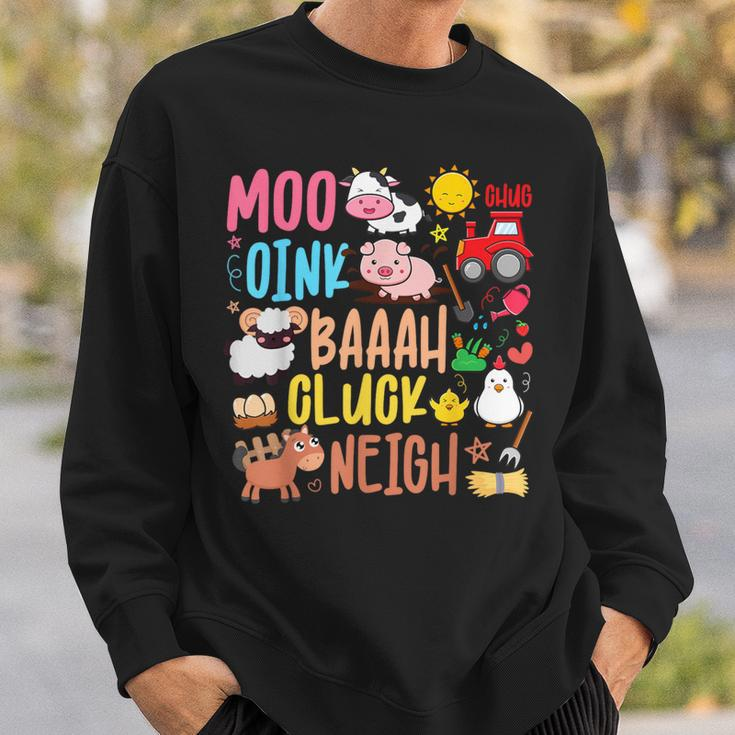 Farm Animals Sounds Oink Baa Neigh Cluck Moo Toddler Farmer Sweatshirt Gifts for Him