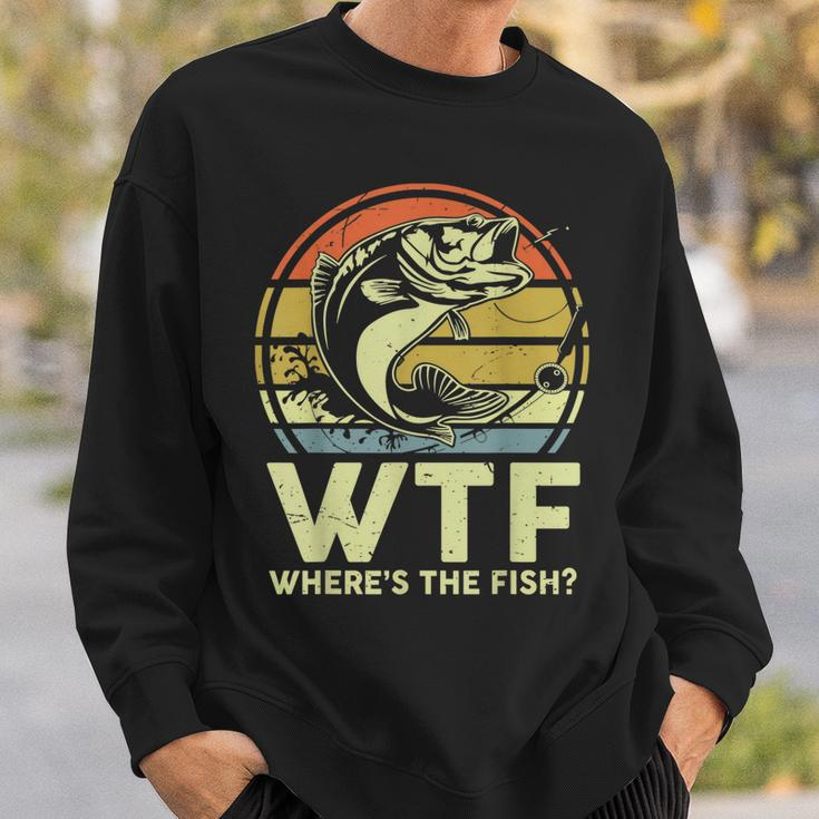 Father Day Fishing Wtf Wheres The Fish Vintage Fishing Gift For Mens Sweatshirt Gifts for Him