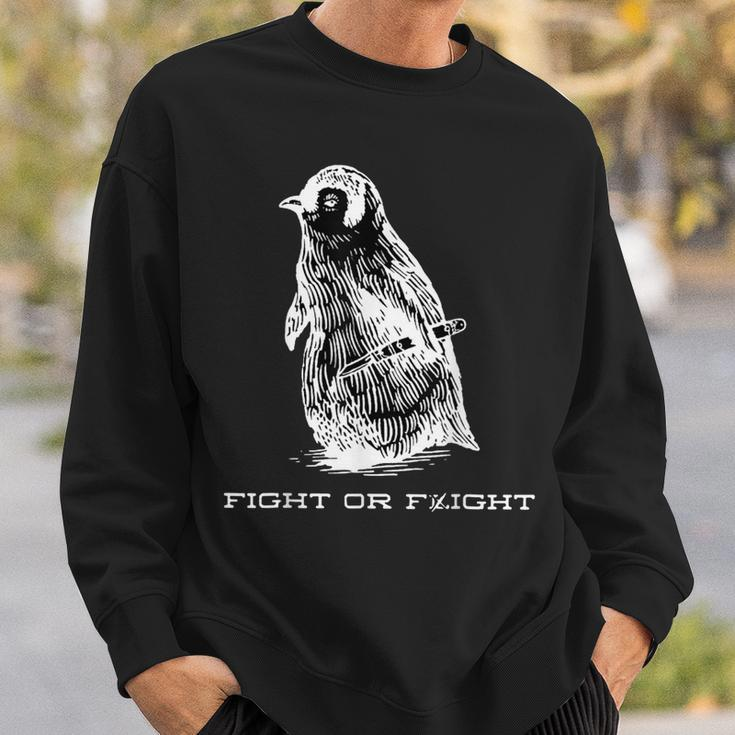 Fight Or Flight Penguin Pun Fight Or Flight Meme Sweatshirt Gifts for Him