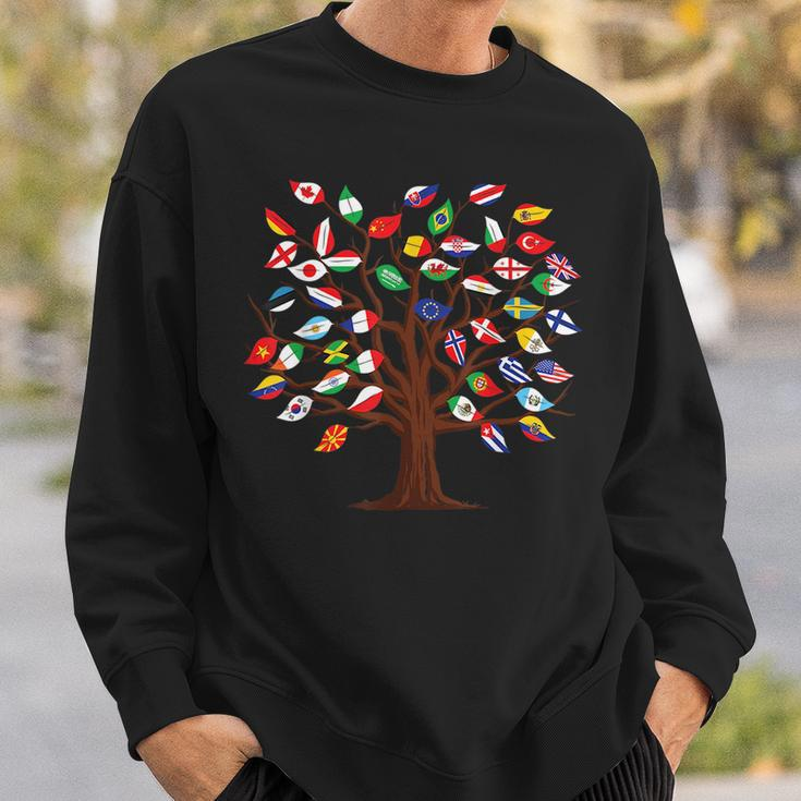 Flags Of Countries Of The World International Flag Tree Kid Sweatshirt Gifts for Him