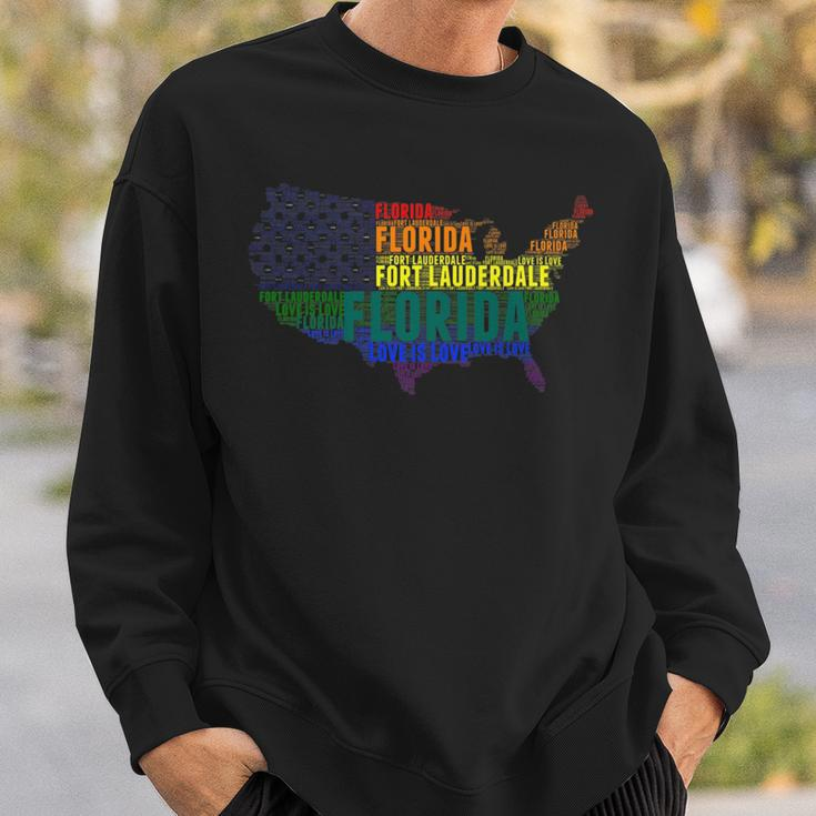Florida Fort Lauderdale Love Wins Equality Lgbtq Pride Sweatshirt Gifts for Him