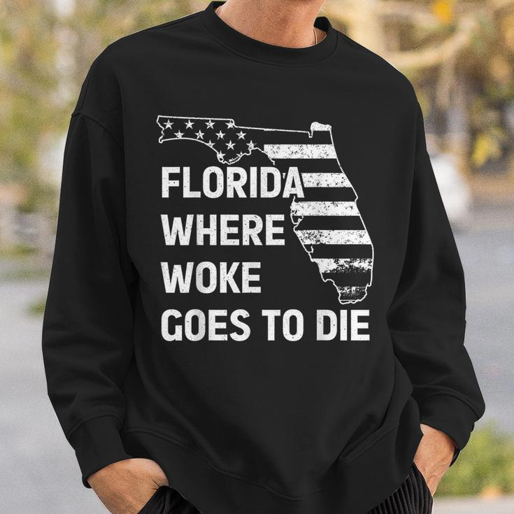 Florida Where Woke Goes To Die Funny Retro Sweatshirt Gifts for Him