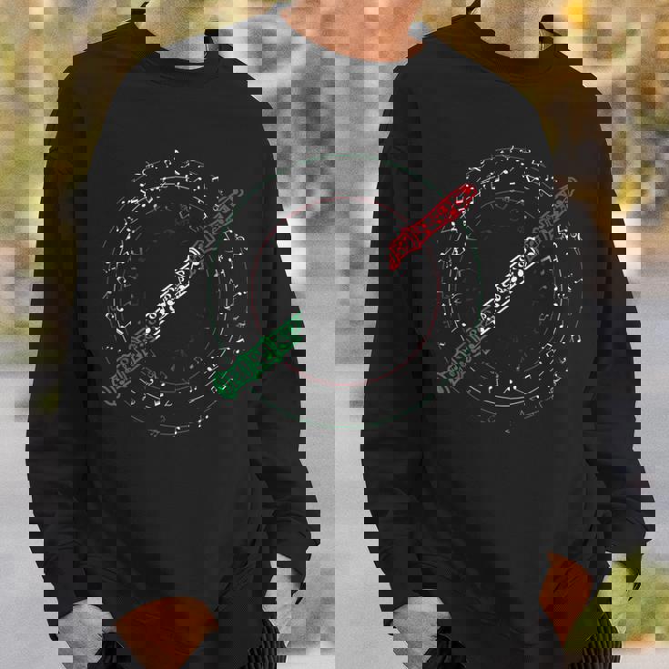Flute Musician Music Lover Treble Clef Italian Flutist Sweatshirt Gifts for Him