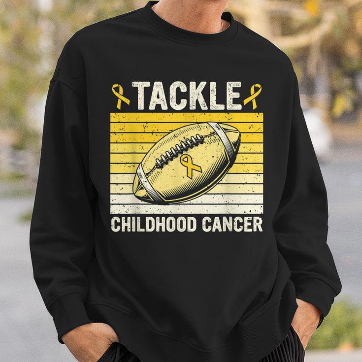 Football Tackle Childhood Cancer Awareness Survivor Support Sweatshirt Gifts for Him