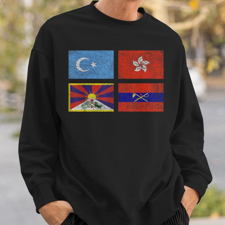 Free Tibet Uyghurs Hong Kong Inner Mongolia China Flag Sweatshirt Gifts for Him