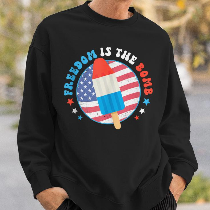 Freedom Is The Bomb Usa Flag Popsicle 4Th Of July Patriotic Sweatshirt Gifts for Him