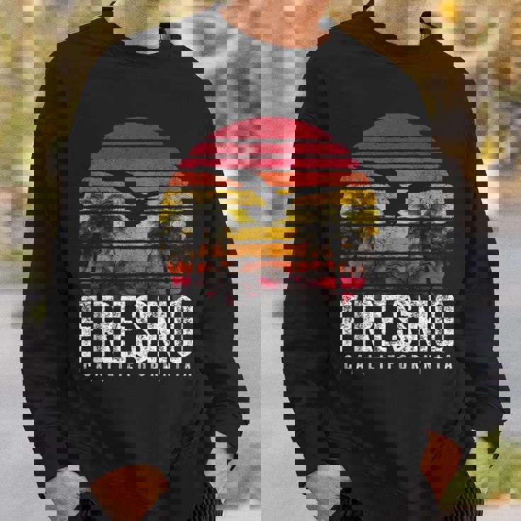 Fresno California Ca Vintage Retro Distressed Style Sweatshirt Gifts for Him