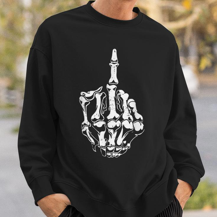Fuck Off Halloween Skeleton Hand Middle Finger Adults Sweatshirt Gifts for Him