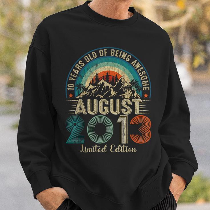 10 Year Old August 2013 Vintage 10Th Birthday Boy Sweatshirt Gifts for Him