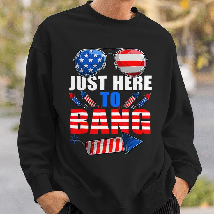 Funny 4Th Of July Im Just Here To Bang Usa Flag Sunglasses 1 Sweatshirt Gifts for Him