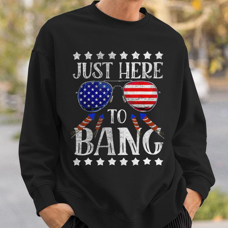 Funny 4Th Of July Im Just Here To Bang Usa Flag Sunglasses Sweatshirt Gifts for Him
