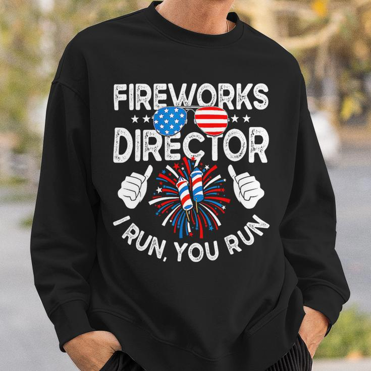 Funny 4Th Of July Shirts Fireworks Director If I Run You Run Sweatshirt Gifts for Him