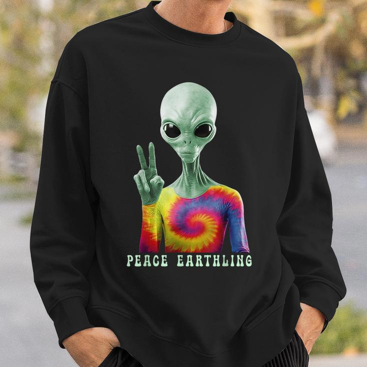 Funny Alien Peace Sign Tie Dye Peace Earthling Alien Funny Gifts Sweatshirt Gifts for Him