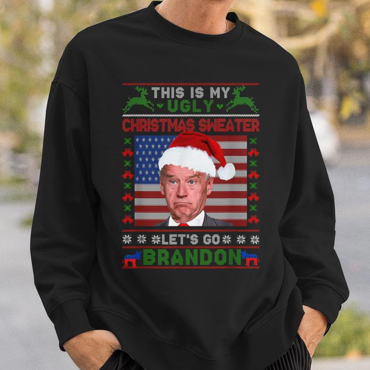 Anti Biden Ugly Christmas Sweater Let's Go Brandon Pjs Sweatshirt Gifts for Him