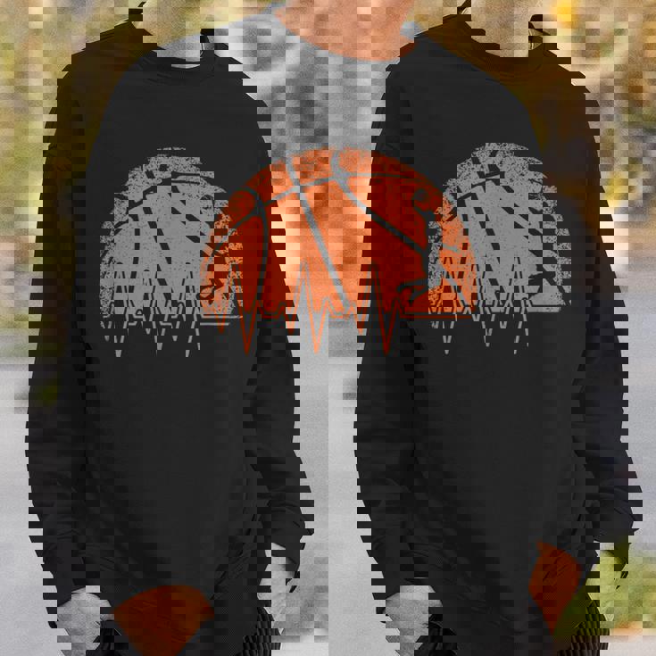 Basketball Heartbeat Basketball Player Sweatshirt Gifts for Him
