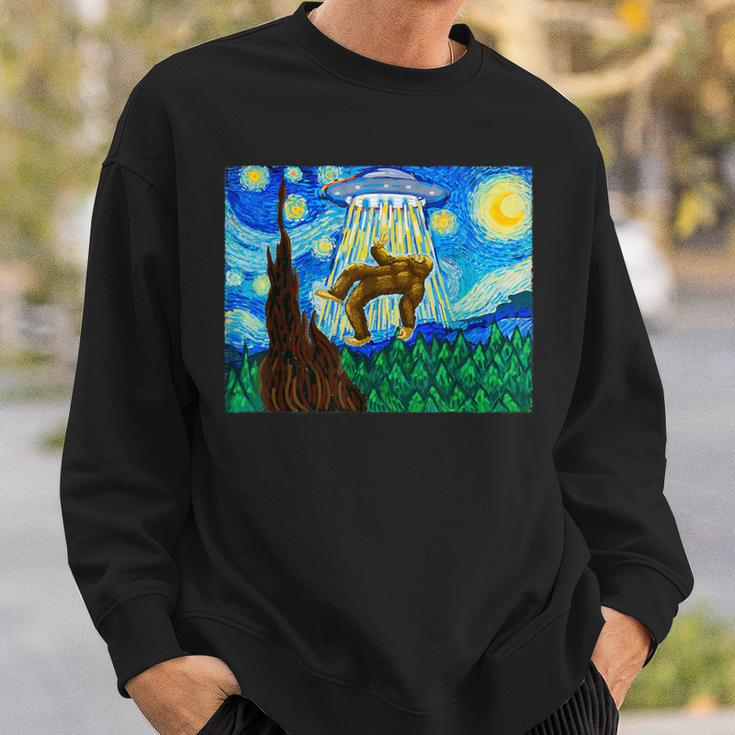 Bigfoot Bigfoot Starry Night Sasquatch Bigfoot Sweatshirt Gifts for Him