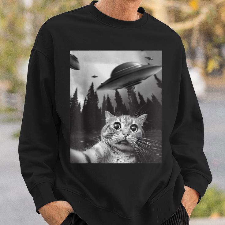 Cat Selfie With Ufos Sweatshirt Gifts for Him