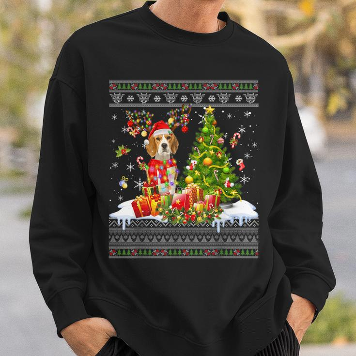 Christmas Lights Beagle Dog Xmas Ugly Sweater Sweatshirt Gifts for Him