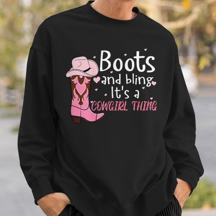 Funny Cowgirl Boots Bling For Girls Cute Love Country Life Sweatshirt Gifts for Him