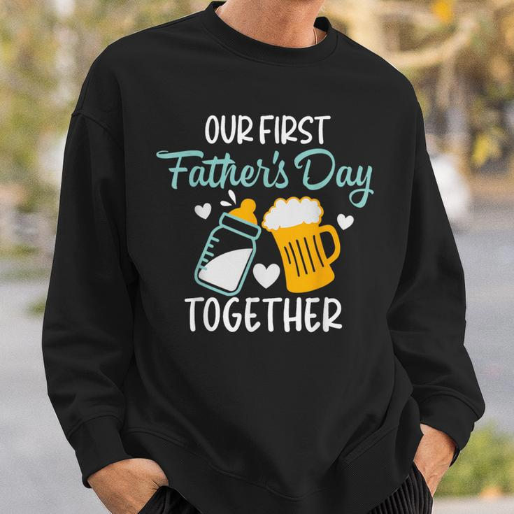 Funny Dad And Son Our First Fathers Day Together 2023 Baby Sweatshirt Gifts for Him