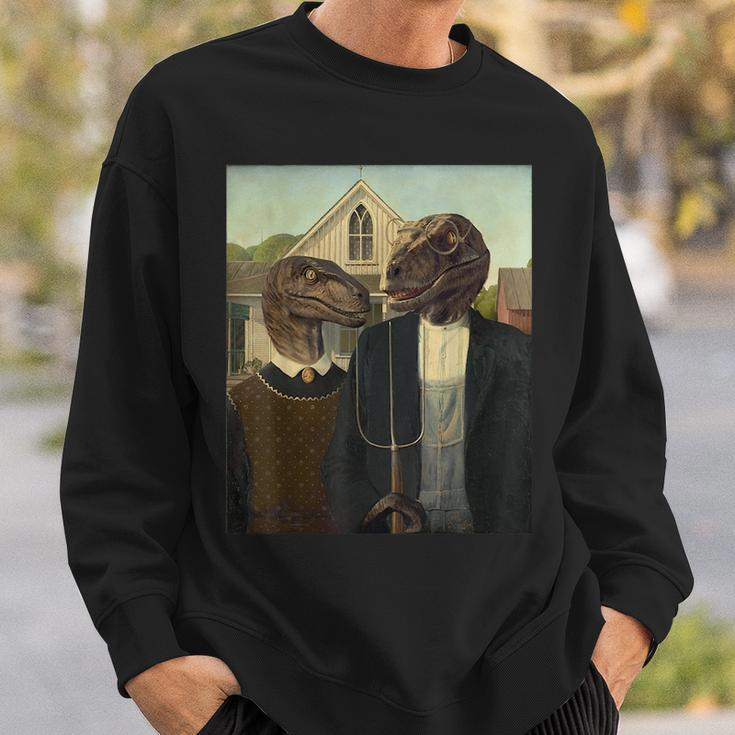 Funny Dinosaur Funny Velociraptor Dinosaur Lover Sweatshirt Gifts for Him