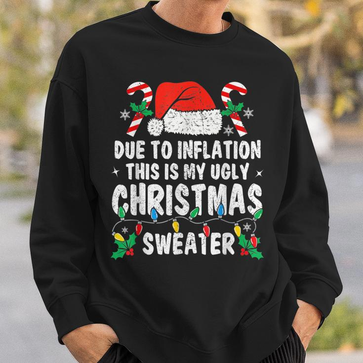 Due To Inflation Ugly Christmas Sweaters Holiday Party Sweatshirt Gifts for Him