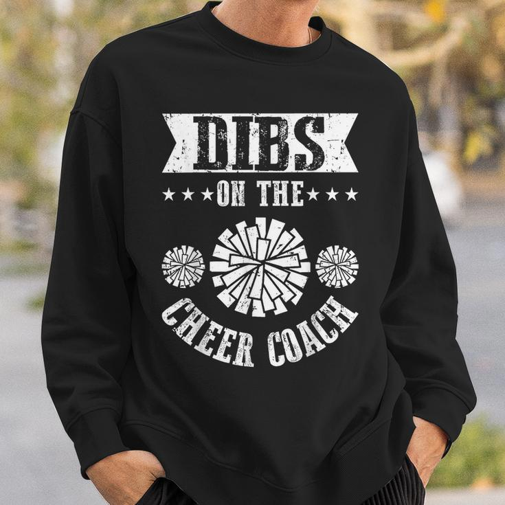 Funny Football Dibs On The Cheer Coach Pom Poms Sweatshirt Gifts for Him