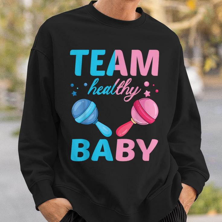 Funny Gender Reveal Of Team Healthy Baby Party Supplies Sweatshirt Gifts for Him