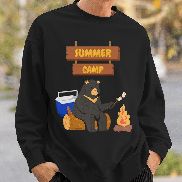 Funny Gifts For Summer Sleepaway Overnight Camp Fire Bear Sweatshirt Gifts for Him