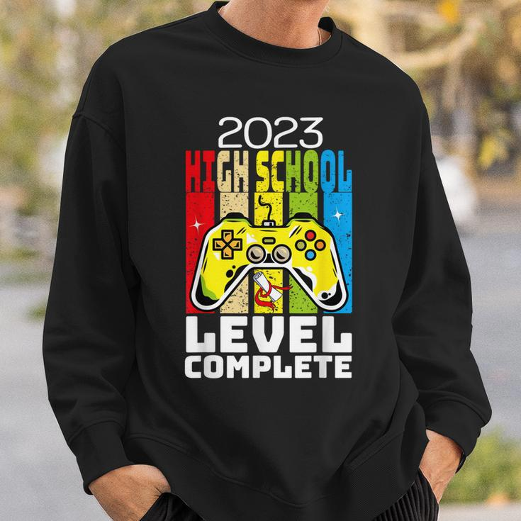 Funny Graduation 2023 High School Level Complete Video Gamer Sweatshirt Gifts for Him