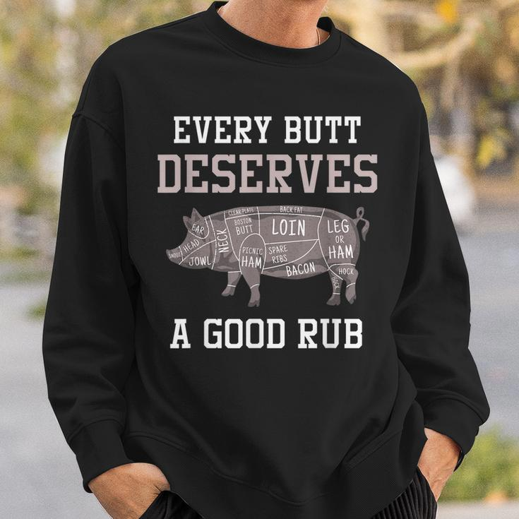 Funny Grilling Butt Deserves A Good Rub Bbq Gift For Mens Sweatshirt Gifts for Him