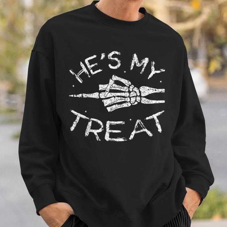 He's My Treat Skeleton Halloween Couples Easy Costume Sweatshirt Gifts for Him