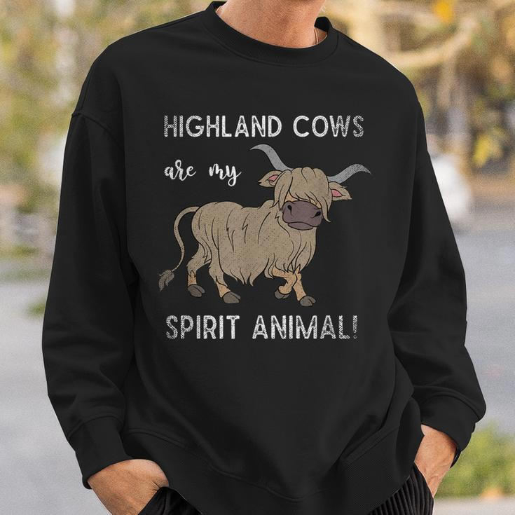 Funny Highland Cows Are My Spirit Animal Highland Cow Sweatshirt Gifts for Him