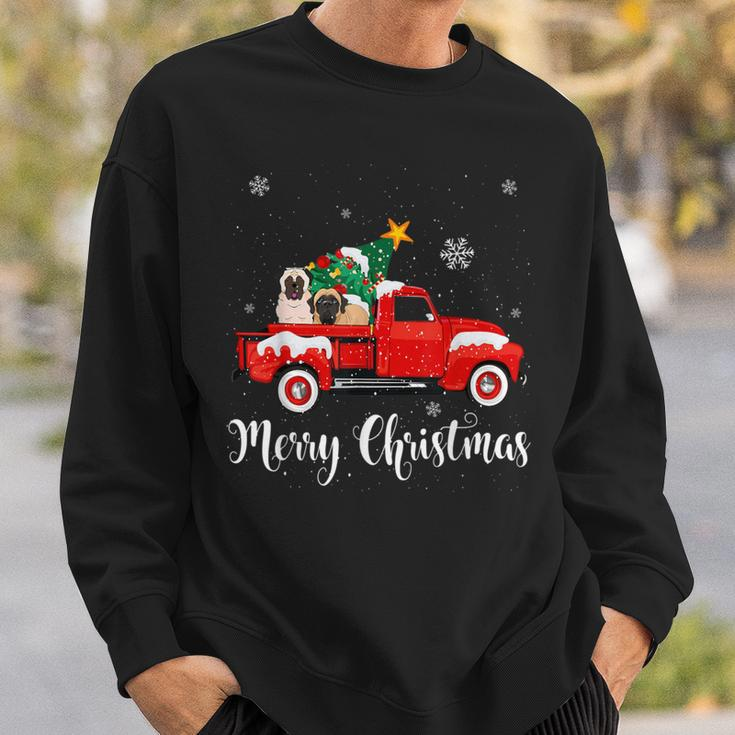 Mastiff Ride Red Truck Christmas Pajama Sweatshirt Gifts for Him