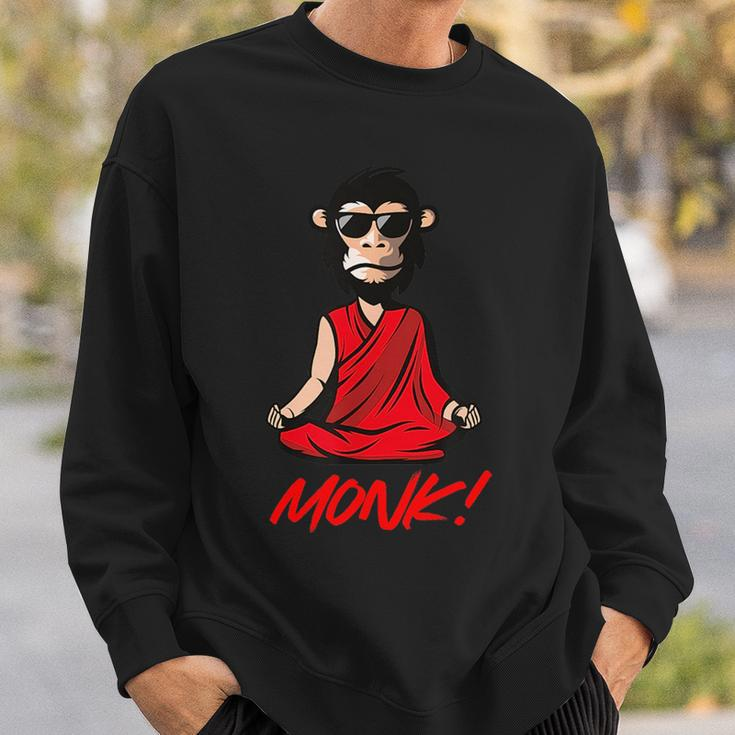 Funny Meditation Monk Monkey Grafitti Skateboarding Punk Sweatshirt Gifts for Him