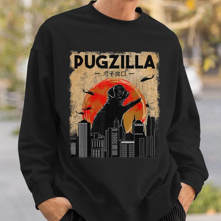 Pug Owner Pugzilla Dog Lover Pug Sweatshirt Gifts for Him