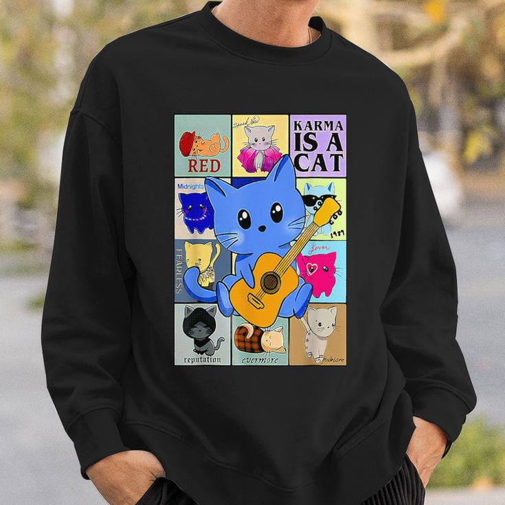 Retro Karma Is A Cat The Eras Cat Day Cat Owners Sweatshirt Gifts for Him