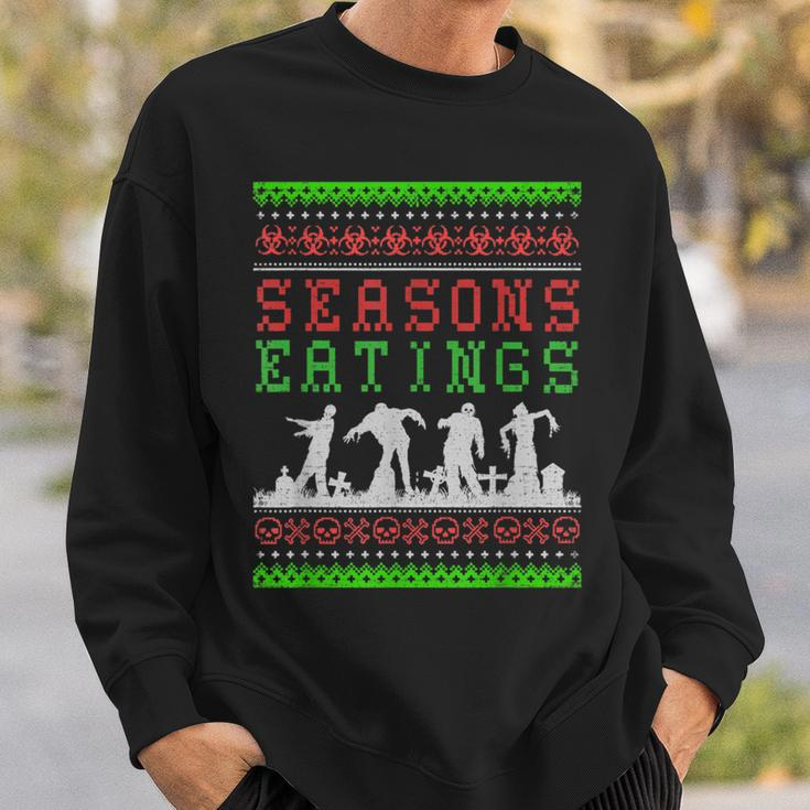 Seasons Eatings Zombie Ugly Christmas Sweater Sweatshirt Gifts for Him