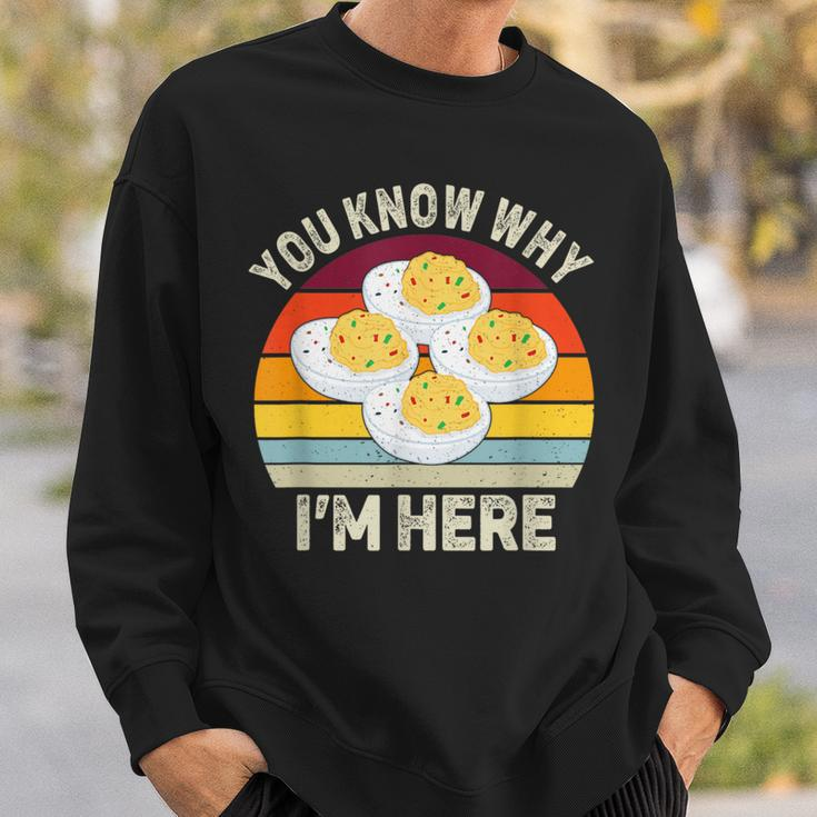 Thanksgiving Deviled Eggs You Know Why I'm Here Sweatshirt Gifts for Him