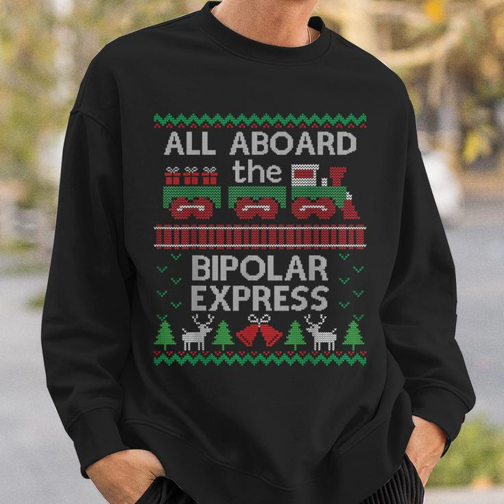 Ugly Sweater Bipolar Express Christmas Train Sweatshirt Gifts for Him