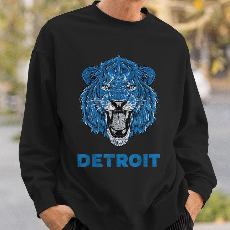 Funny Vintage Lion Face Head Detroit Football Gifts Football Funny Gifts Sweatshirt Gifts for Him