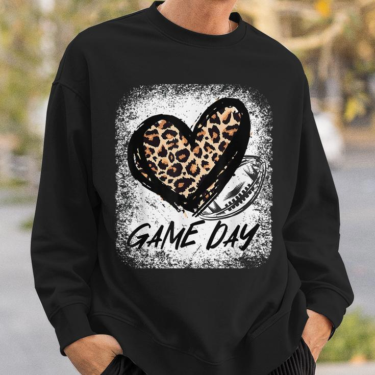 Game Day Football Leopard Print Heart Style Football Lovers Sweatshirt Gifts for Him