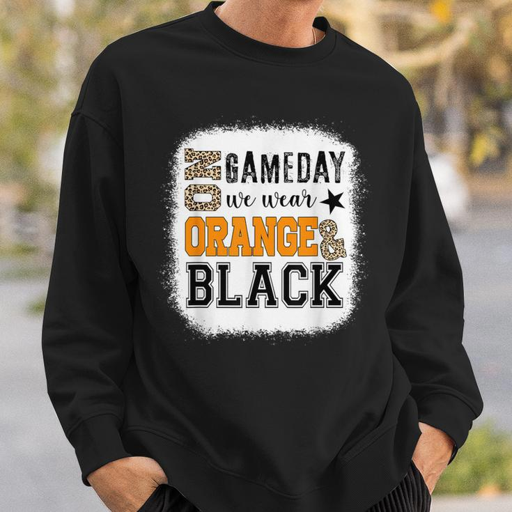 On Gameday Football We Wear Orange And Black Leopard Print Sweatshirt Gifts for Him