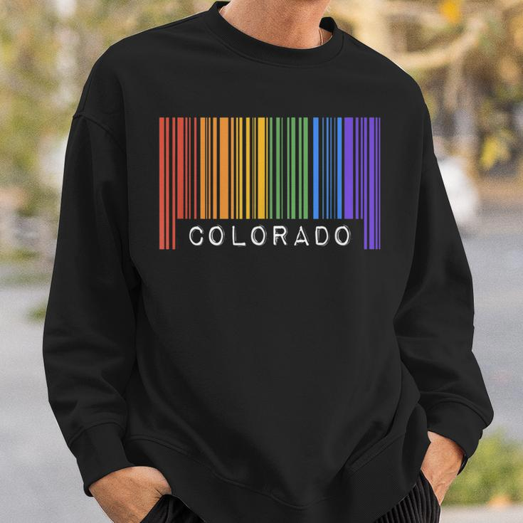 Gay Queer Barcode Pride Colorado Aesthetic Lgbtq Flag Denver Sweatshirt Gifts for Him