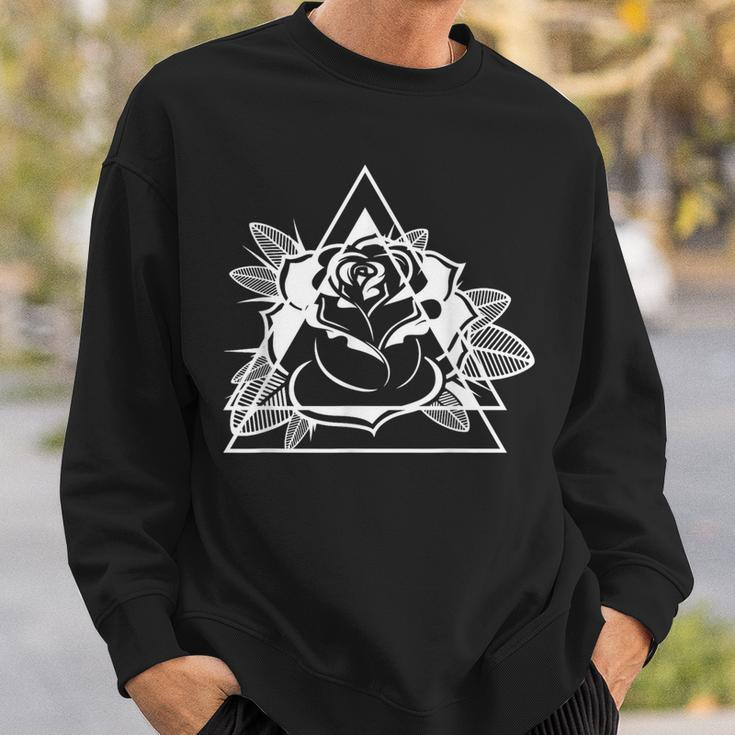 Geometric Rose Gardener Gardening Rose Sweatshirt Gifts for Him