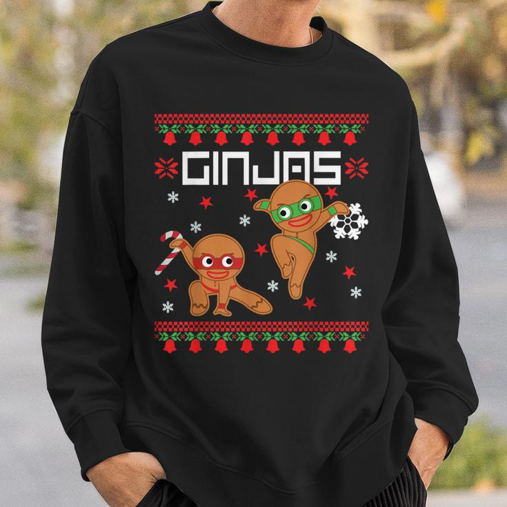 Ginjas Gingerbread Ninjas Ugly Christmas Sweater Meme Sweatshirt Gifts for Him