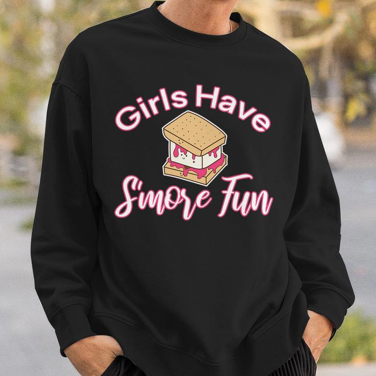 Girls Have Smore Fun Funny Smores Camper Girl Camping Sweatshirt Gifts for Him