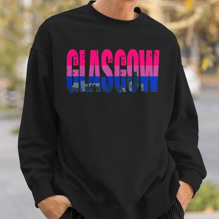 Glasgow Bisexual Flag Pride Support City Sweatshirt Gifts for Him