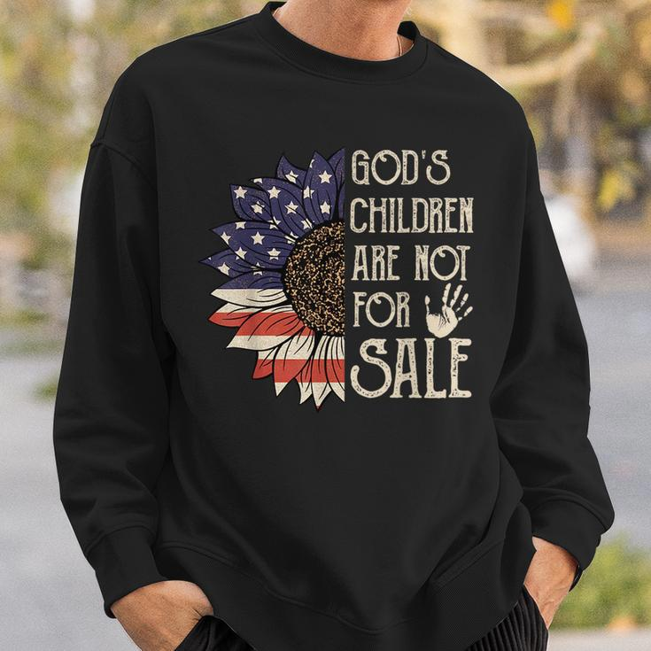Gods Children Are Not For Sale Funny Sunflower Quote Saying Sweatshirt Gifts for Him