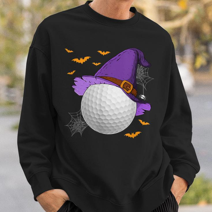 Golf Ball Witch Hat Pumpkin Spooky Halloween Costume Sweatshirt Gifts for Him